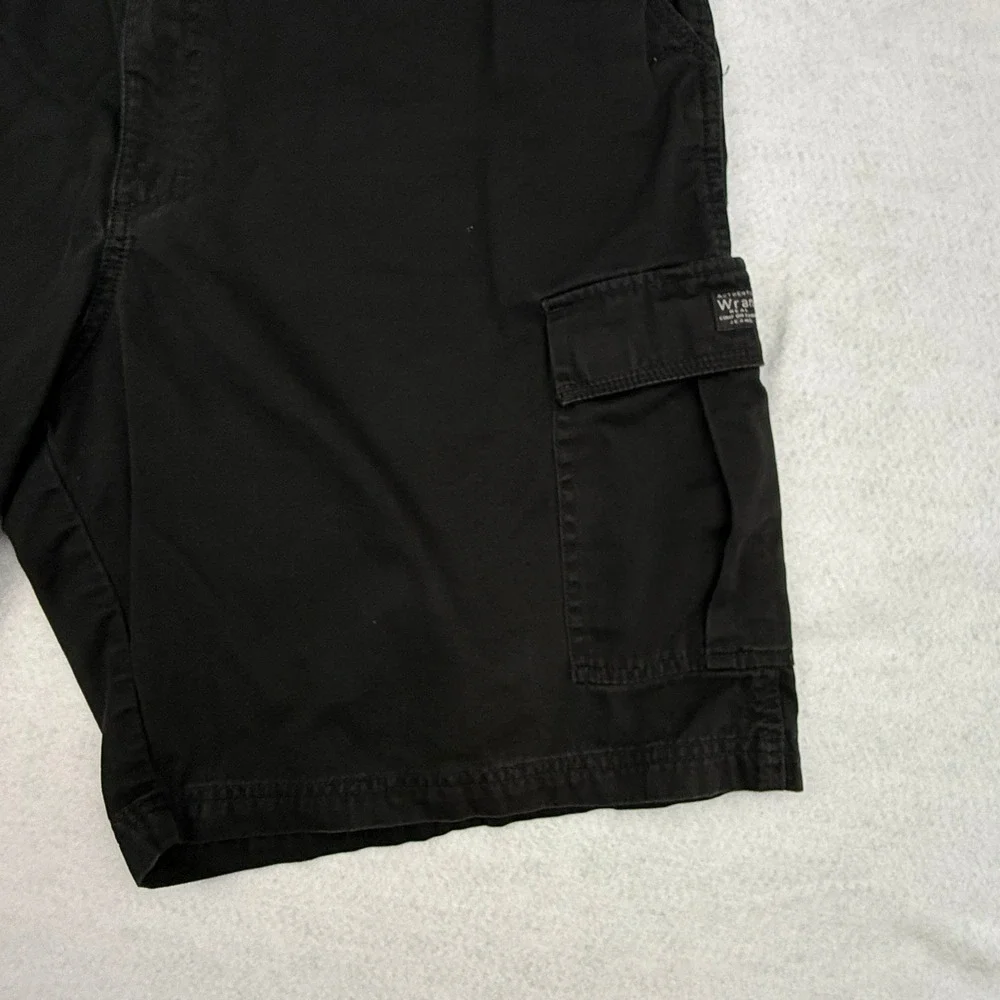 Wrangler Cargo Shorts Mens 40 Black Casual Outdoor Cotton Relaxed Fit